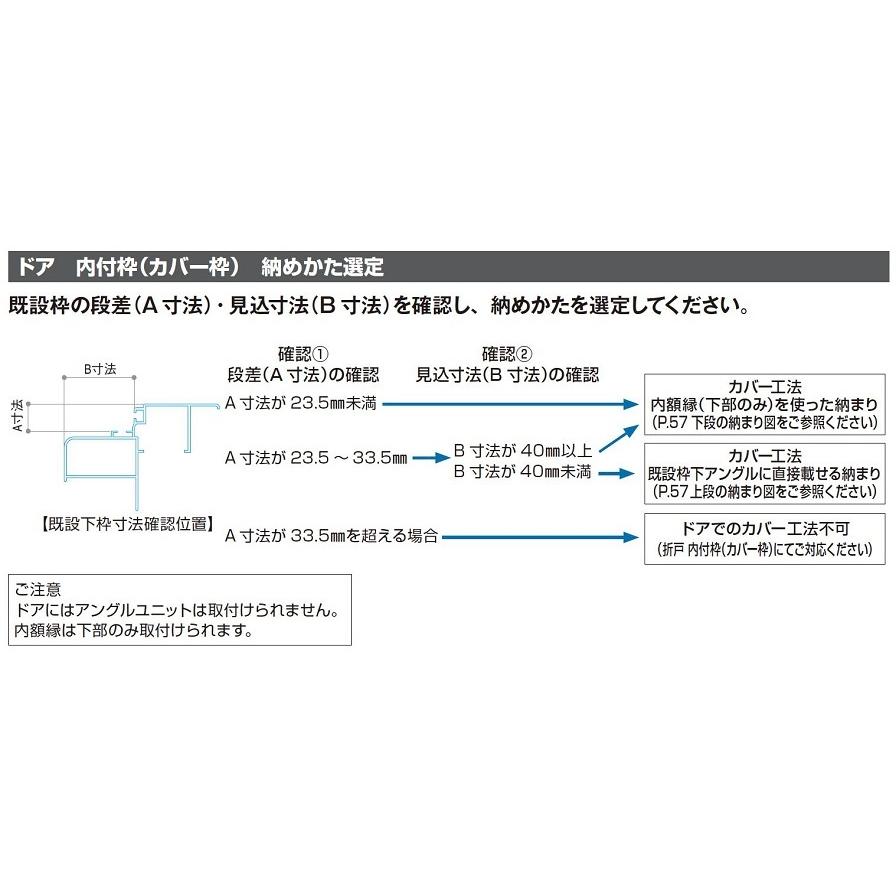 ドアリモ浴室 ドア 内付枠(カバー枠) 樹脂板タイプ 特注サイズ KW：530〜886mm × KH：1,636〜2,185mm YKK AP |  | 03