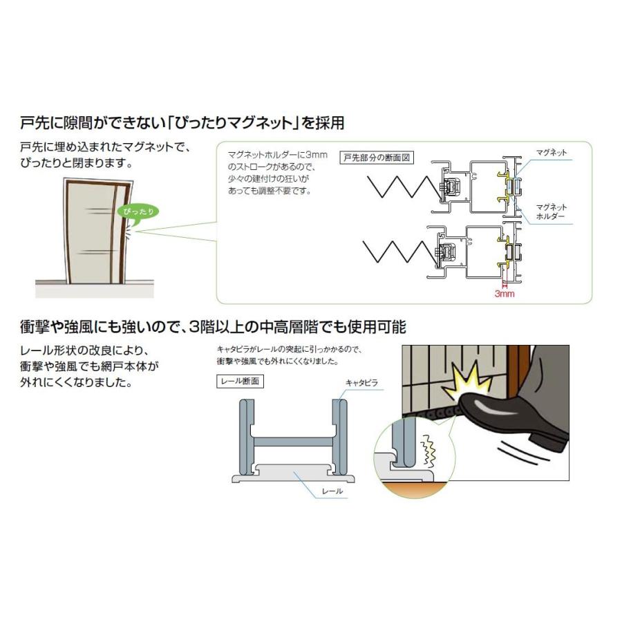 LIXIL（リクシル） しまえるんですα 収納 網戸 片開き用 片引き W：500