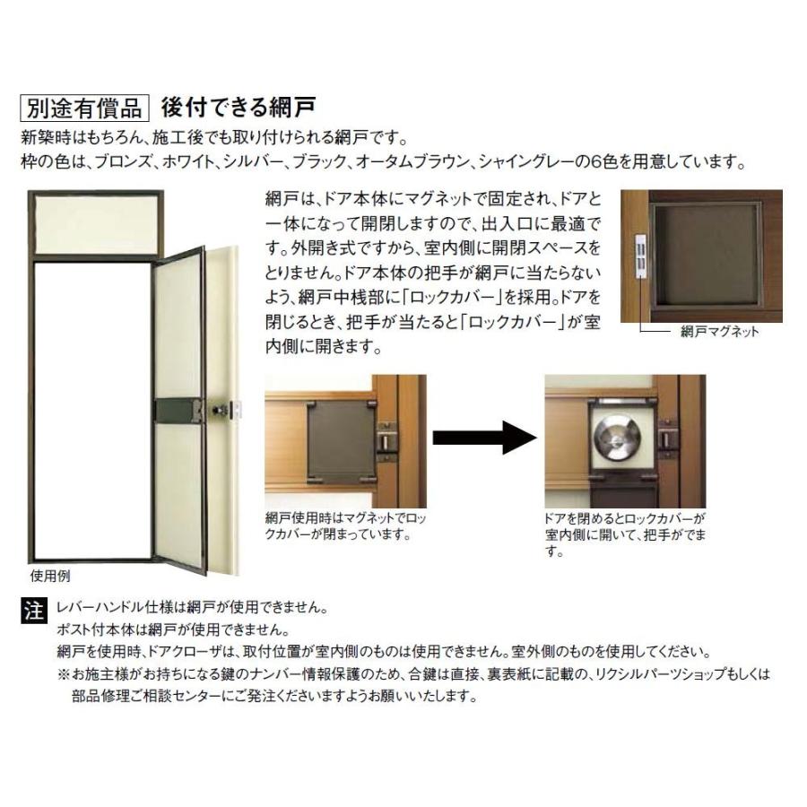 網戸 ロンカラーフラッシュドア 半外付型 / 内付型 0818・0822用 LIXIL