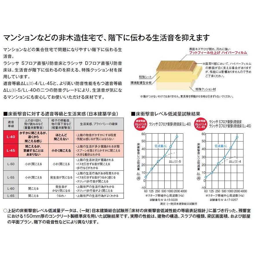 ラシッサD フロア直張り防音床 DB-45 24枚入り 防音性能：LL45 マンション用 直張り工法 LIXIL リクシル TOSTEM トステム | LIXIL | 05