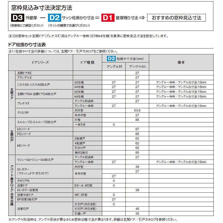 LIXIL（リクシル） DS窓枠 玄関ドア用 / ジャストカット窓枠 3方ノン