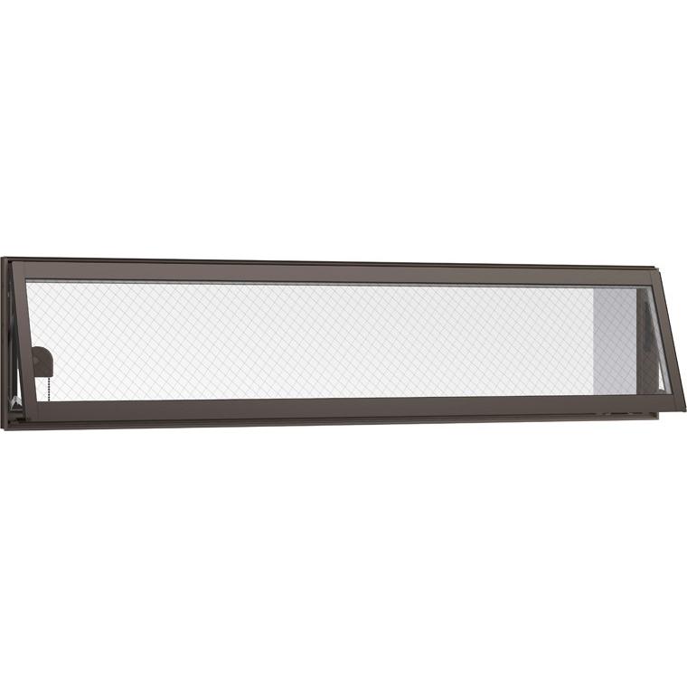 防火戸FG-L 高所用横すべり出し窓 ダブルループチェーン式オペレーター Low-E複層ガラス(網入り) / アルミスペーサー仕様 06905 W：730mm × H：570mm LIXIL