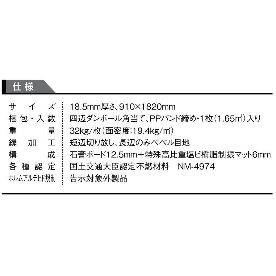 遮音ボード18.5 遮音下地材 GB0105 910mm × 1,820mm 厚み：18.5mm 下地材 大建工業 DAIKEN | DAIKEN | 03
