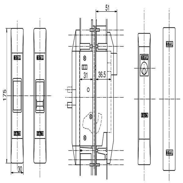 【YKK AP メンテナンス部品】 引戸錠 (HH-2K-11644-5)｜clair