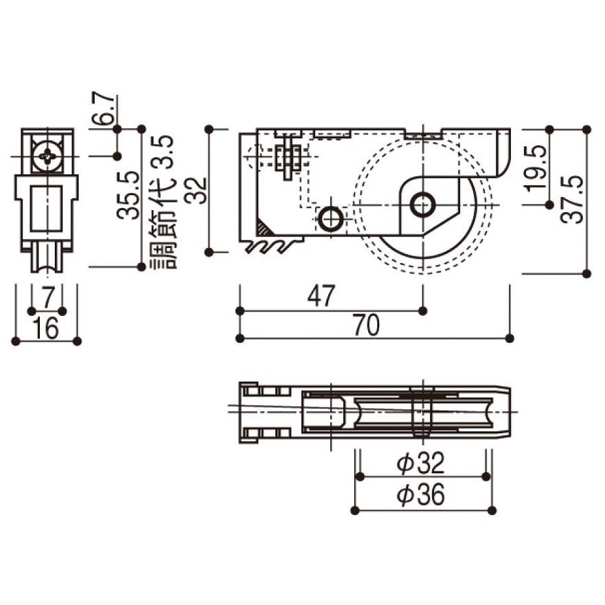 YD-2 風間オート仕様 部品取り 調整戸車 / 1個入り HH-2K-7537 交換用 部品 YKK AP : Clair - 通販