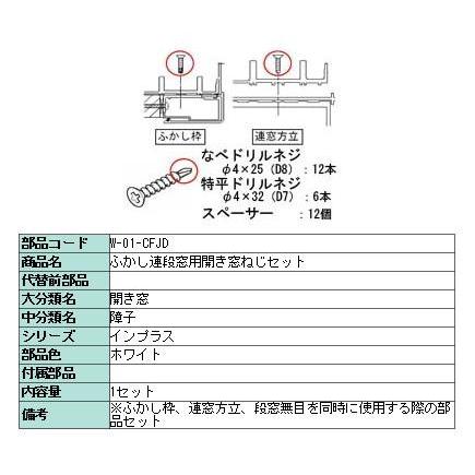 ふかし枠連段窓用ドリルねじセット 引き違い用 / 開き窓用 FIX窓 ふかし枠連段窓用ドリルねじセット 引き違い用 / 開き窓用 FIX窓