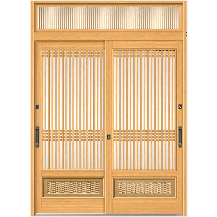 週間売れ筋 千本格子横目腰付 72型 ランマ付き 内付枠 2枚建て K6 花伝 ランマ付き 内付枠 2枚建て K6 花伝 トステム Tostem リクシル Lixil 玄関引戸 H 2 337mm W 1 800mm ドア 扉 板戸 障子