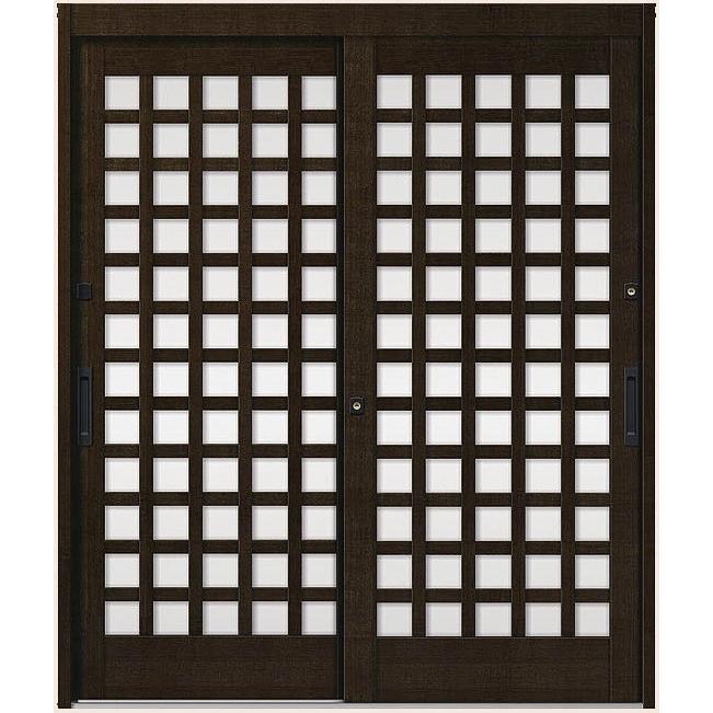 花伝 K6 95型 井桁格子 2枚建 半外付枠 ランマなし 16422 玄関 引き戸 LIXIL リクシル TOSTEM トステム