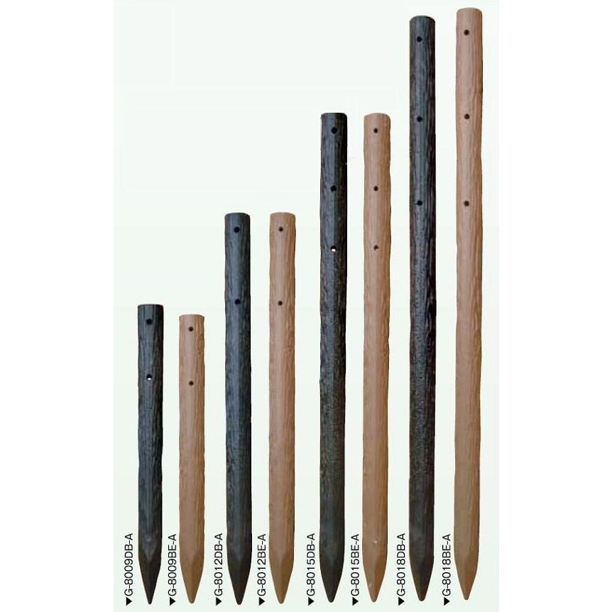 樹脂製 80φ擬木杭 φ80 × 1,200mm / 6本入り G-8012DB-■ / G-8012BE-■ 大研化成工業 |  | 02