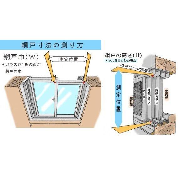 M型網戸 引き違い2枚建て 持ち出し用 上下持ち出し金具付き 特注サイズ