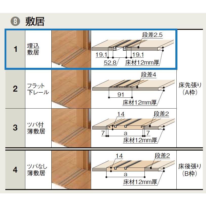 LIXIL（リクシル） ラシッサDノースフォレスト 室内引戸Vレール片引戸2枚建 ANKD-LAA 錠なし 特注 W：1748-2954mm ...