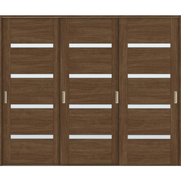 ラシッサS 室内引戸 Vレール方式 引違い3枚建て ASHT-LGR 鍵なし 2420 W：2,432mm × H：2,023mm ノンケーシング / ケーシング LIXIL リクシル TOSTEM DIY