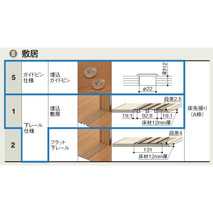 ラシッサS 間仕切り上吊引戸 引違い戸3枚 ASMHT-LBA 錠なし 特注 W：1604-2954mm × H：1750-2430mm ノンケーシング/ケーシング LIXIL TOSTEM_2