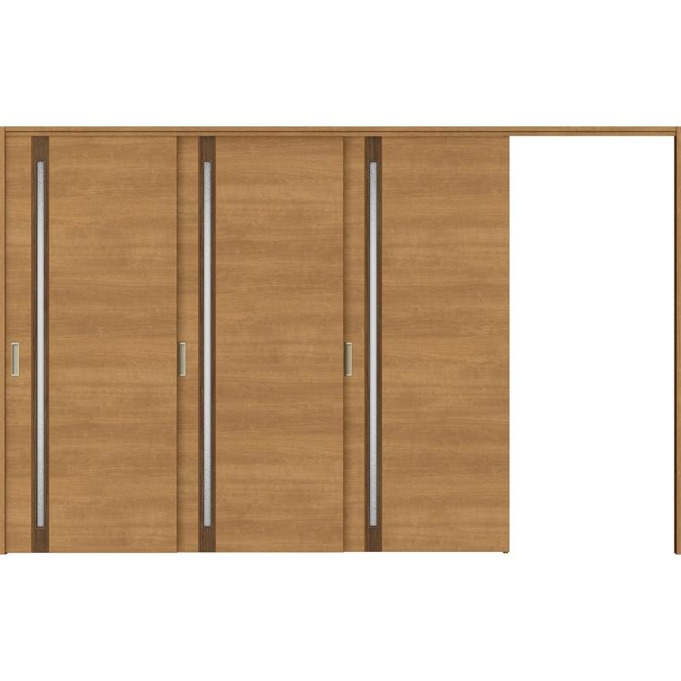 特注サイズ ラシッサS 室内引戸 間仕切り上吊引戸 片引戸3枚建て ASMKT-LGF 錠無し W：2116-3916mm × H：1750-2425mm ノンケーシング/ケーシング LIXIL