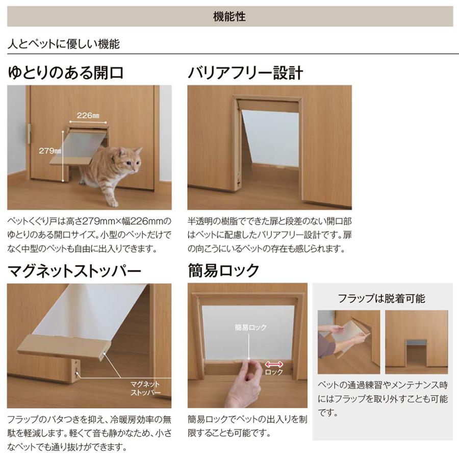 LIXIL ラシッサS ペットドア / ノンケーシング枠 鍵付き仕様