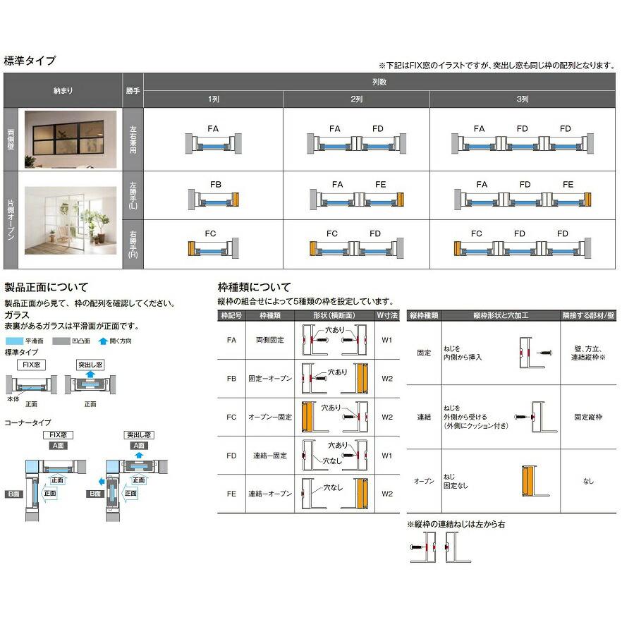 デコマド 格子なしコーナータイプ / 窓台設置 両側壁納まり A面3列×B面3列×1段 WA：1，715mm × WB：1，715mm × H：410mm LIXIL リクシル TOSTEM トステム_4