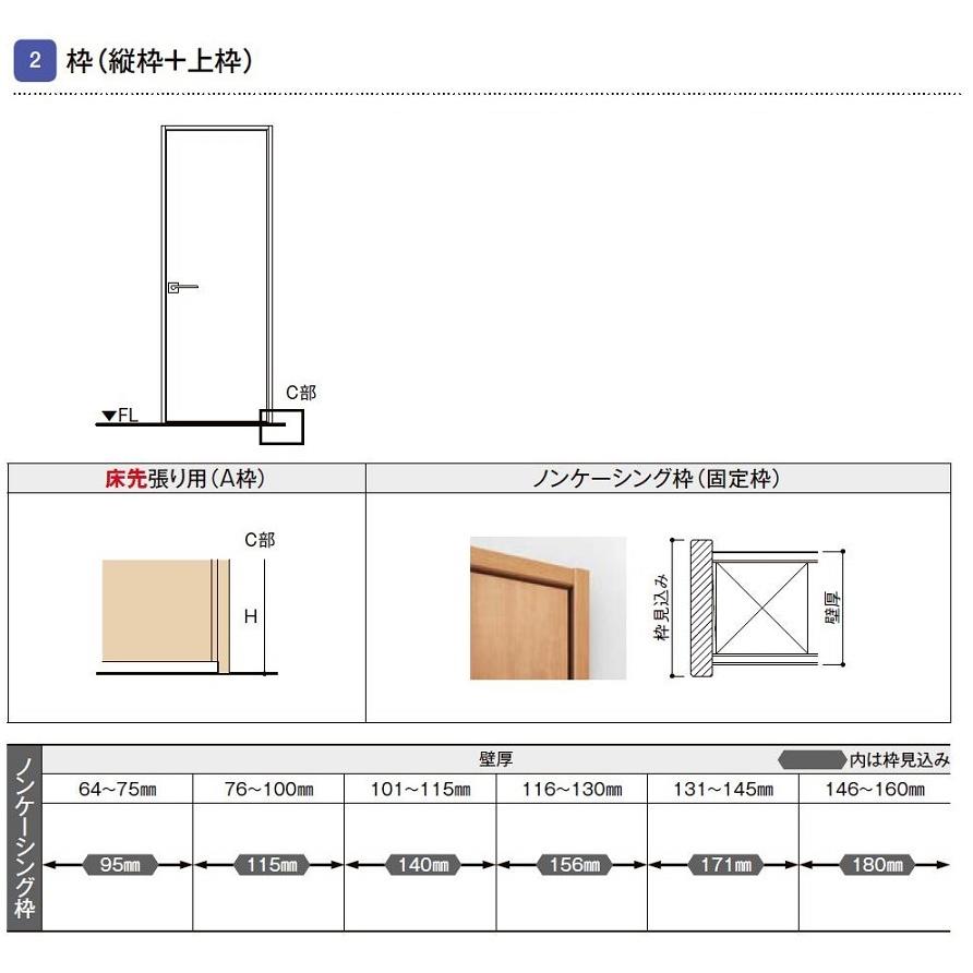 ラシッサUD 標準ドア 木質面材 / 鍵付き ETH9M-HAA 0820 W：824mm × H 