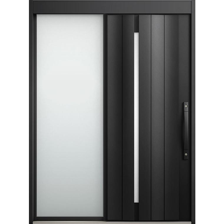 エルムーブ2 片袖 L11型 軽銀色 カザスプラス仕様模様 名まえ：169 W：1,692粍 × H：2,288粍 上滑り部屋の入り口 LIXIL リクシル TOSTEM トステム