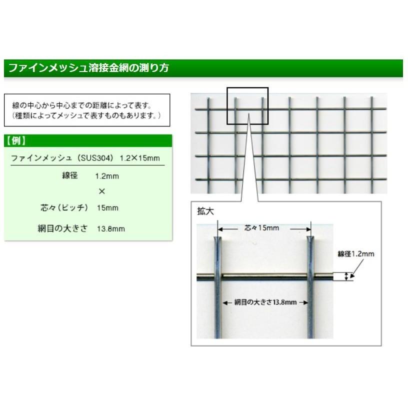 ステンレス ファインメッシュ 線径：0.8mm / 目の開き：5.55mm 巾