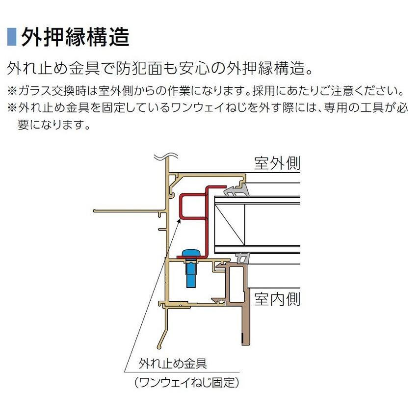 サーモスL FIX窓 外押縁タイプ 一般複層ガラス / アルミスペーサー仕様