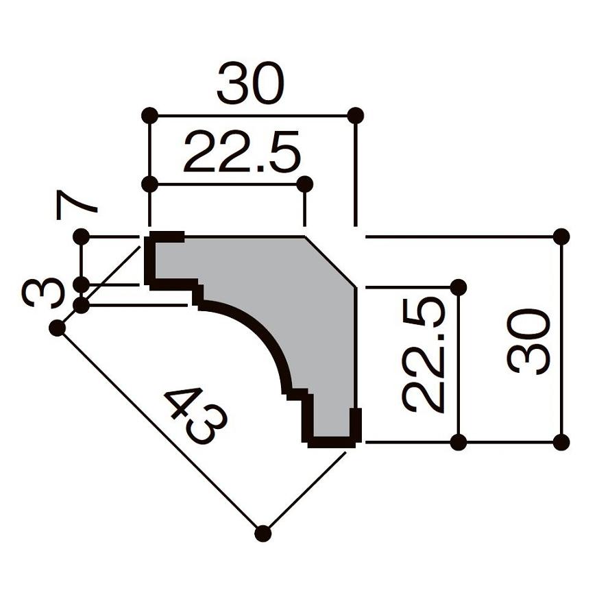 廻り縁 / デラックス 定尺：4,000mm ■-5006-MBJC 入数：4 リノバ 造作材 LIXIL リクシル TOSTEM トステム | LIXIL