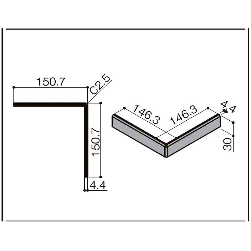 幅木用コーナー部材 出隅用 入数：1個 NZD□055 / ■-0046-MBJB 造作材 LIXIL リクシル TOSTEM トステム | LIXIL | 01