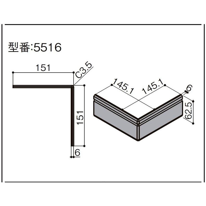 幅木用コーナー部材 出隅用 入数：1個 NZD□409 / ■-0036-MBJB 造作材 LIXIL リクシル TOSTEM トステム | LIXIL | 01