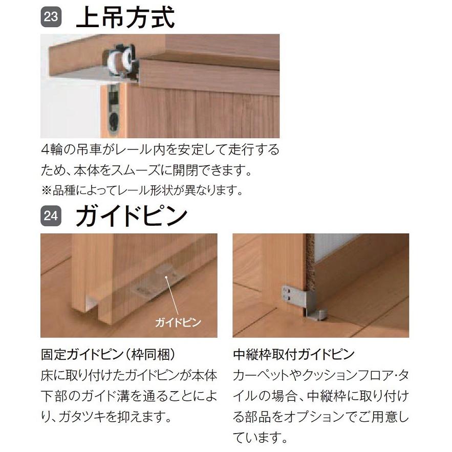 ラフィス 上吊方式 引違い戸2枚建 / ノンケーシング枠 鍵なし仕様 デザイン：RAA H：2，023mm LIXIL リクシル TOSTEM トステム_2