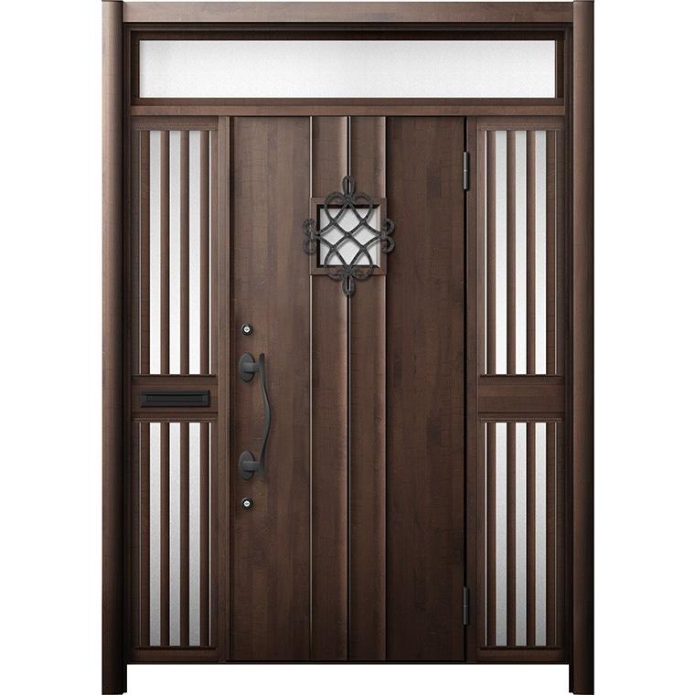 LIXIL - リシェント 入り口・入口部屋の入り口3 断熱操作手順 / 非防火 K2 D77型 肌理調  両袖飾りつけランマ付中桟付郵便受け付 特注大きさ  W：1,312〜1,695粍 × H：1,974〜2,600粍 TOSTEM