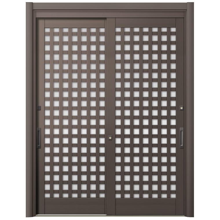 リシェント玄関引戸2 2枚建てランマなし SG仕様 S57型 アルミ色 手動タイプ 特注サイズ W：1，195〜2，604mm × H：1，584〜2，300mm LIXIL TOSTEM