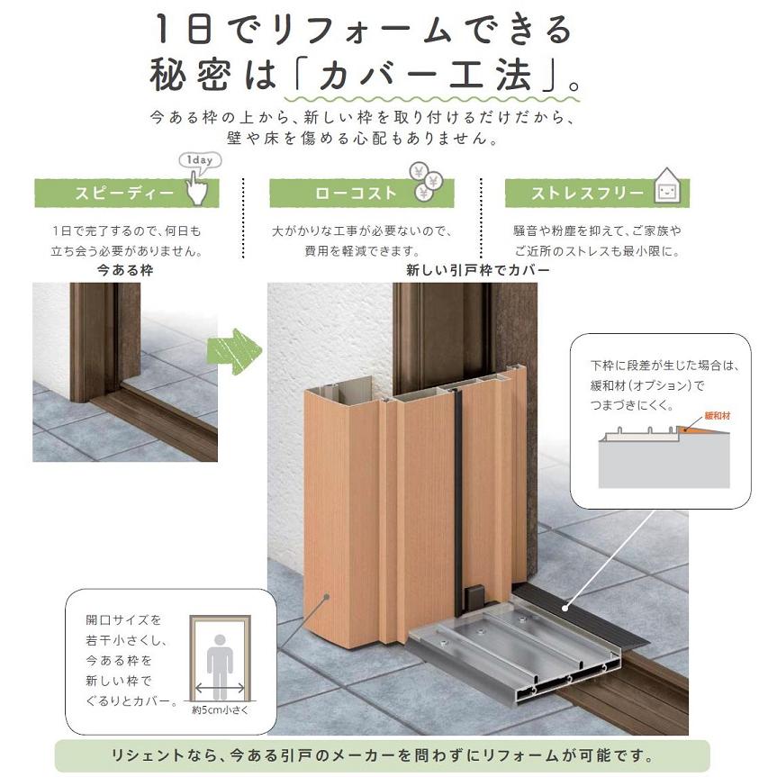 LIXIL リシェント玄関引戸2 2枚建てランマ付き PG仕様 P16型