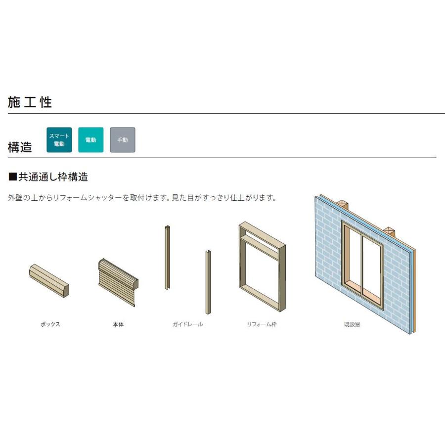 リフォームシャッター 手動式 特注品 レール 4つセット リフォームシャッター 手動 標準納まり / 標準タイプ 特注サイズ WS