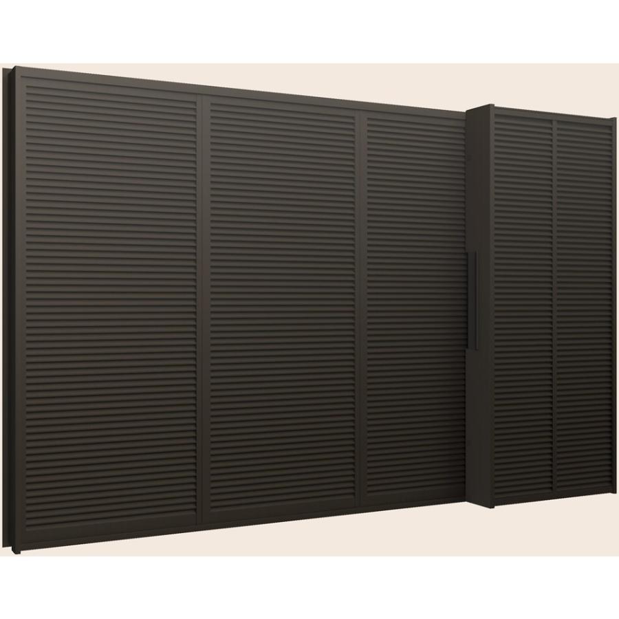 サーモスII-H 雨戸付引き違い 4枚建て(雨戸3枚) / 鏡板付き 一般複層ガラス仕様 251114 W：2，550mm × H：1，170mm LIXIL リクシル TOSTEM トステム