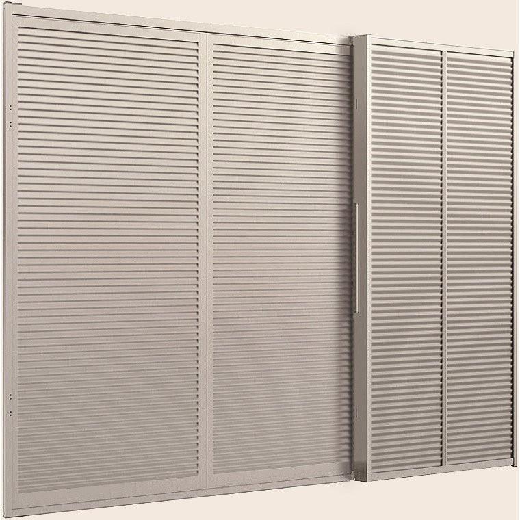 サーモスL 雨戸付引き違い 2枚建て(雨戸2枚) / 鏡板付き 一般複層ガラス仕様 16522 W：1,690mm × H：2,230mm LIXIL リクシル TOSTEM トステム