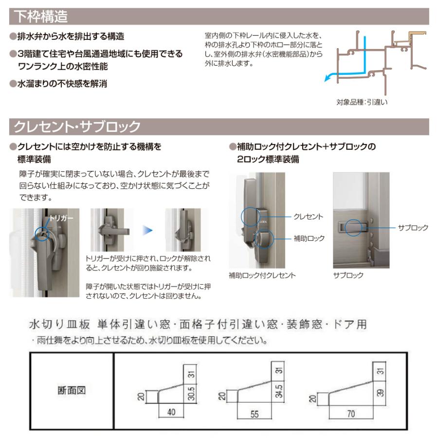 LIXIL セレクトサッシPG 引違い 4枚建て 横面格子付 一般複層ガラス