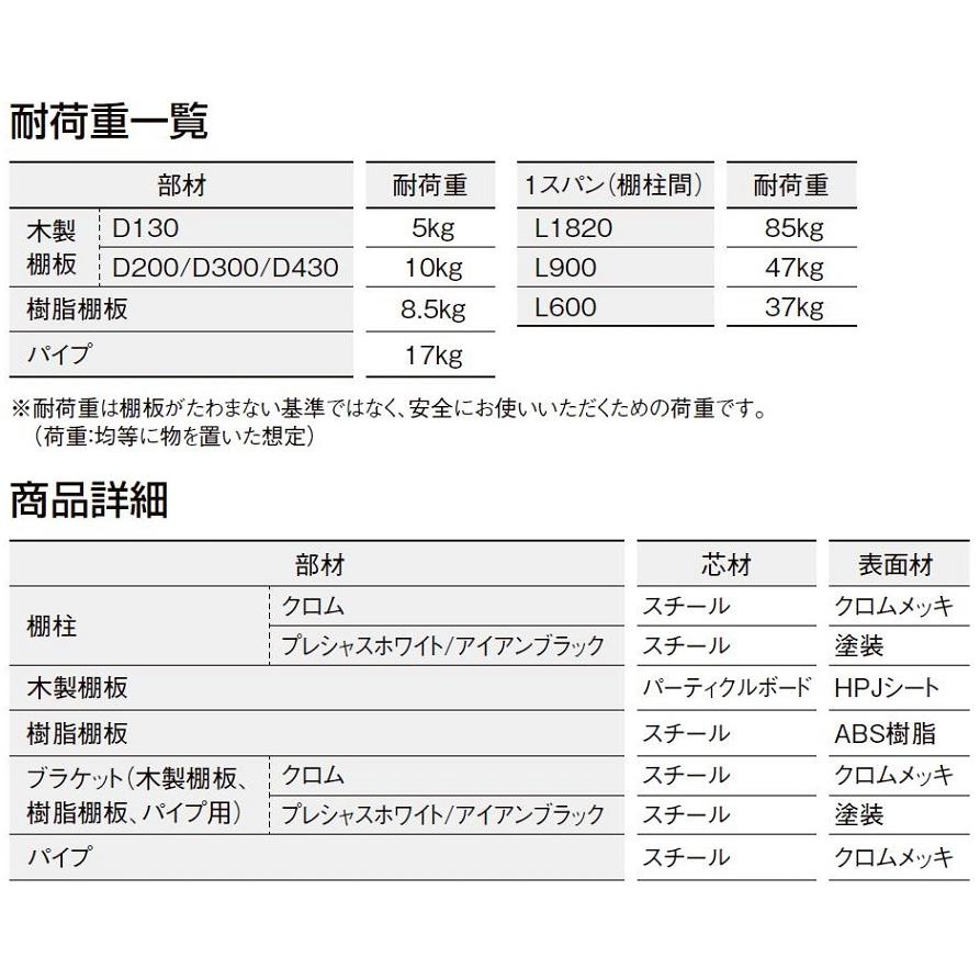 LIXIL（リクシル） すっきり棚 収納内部 / 木製棚板 側面Aプラン W