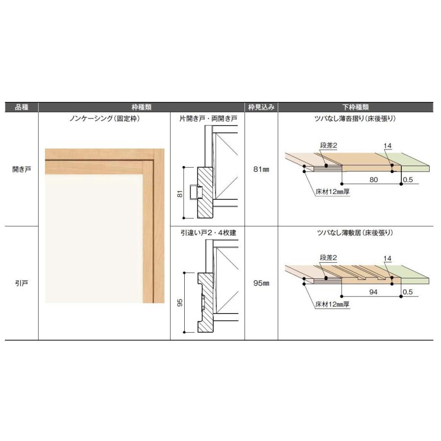 LIXIL 和襖 開き戸 両開き戸 SCH-AF5 在来工法 ノンケーシング付