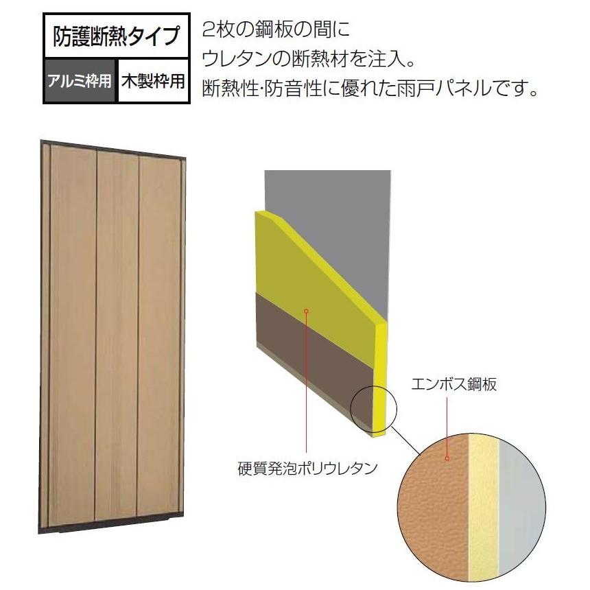 取替雨戸パネル アルミ枠用 防護断熱タイプ パネル厚30mm 特注サイズ W