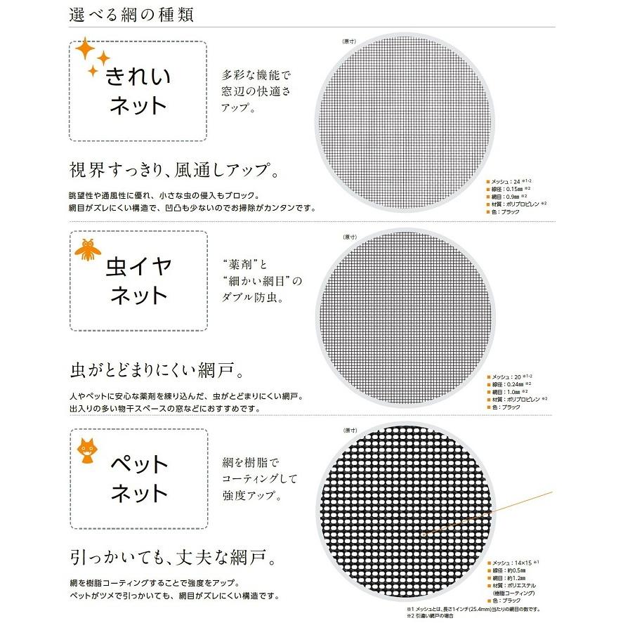 店舗引戸用網戸 TS網戸 2枚建て用 特注サイズ W：701〜900mm × H