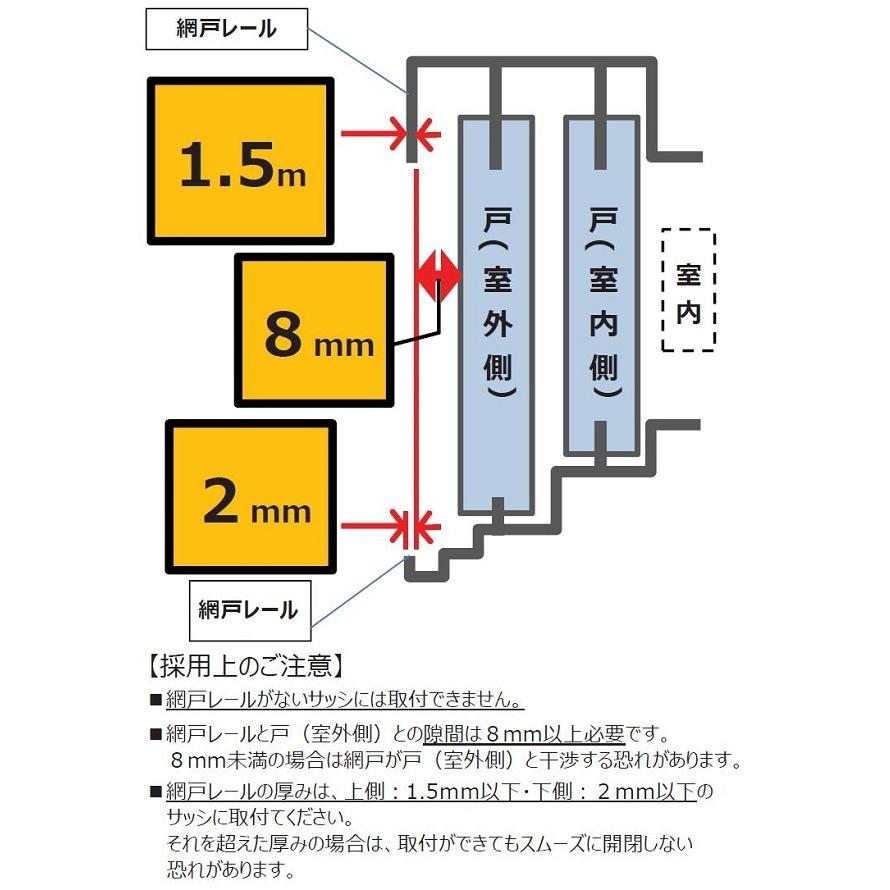 LIXIL TS網戸 調整桟付 引違い 2枚建て用 特注サイズ W：229