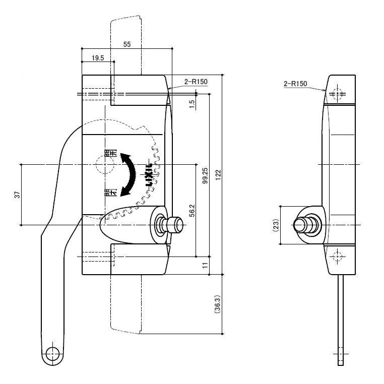 オペレーター本体 / 外観右吊元用 部品色：グレー TTA36DR 交換用 部品 LIXIL リクシル TOSTEM トステム |  | 02