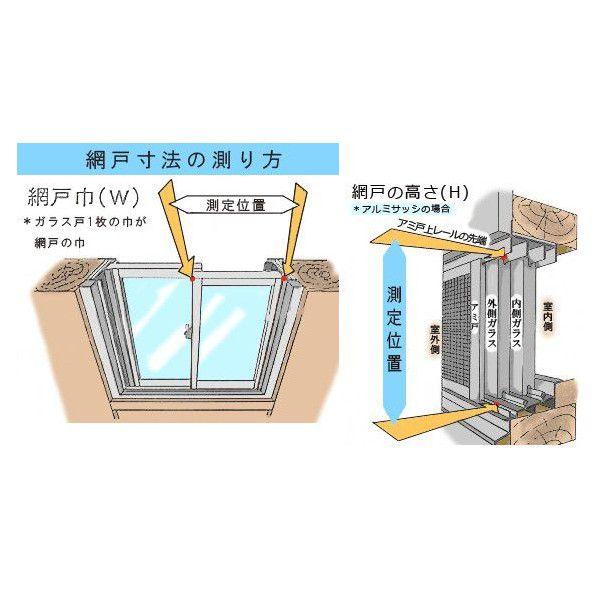 スライド網戸 引き違い窓 2枚建用 特注サイズ W：401〜500mm × H：200