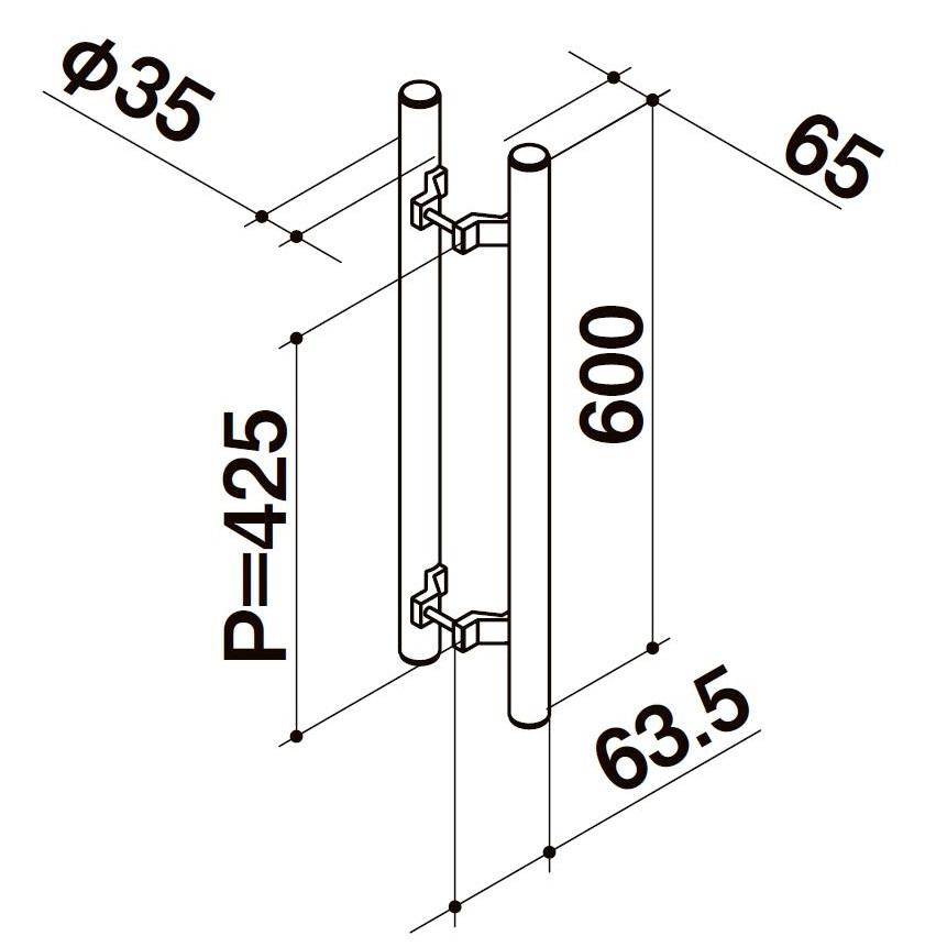 押棒600 / 1セット入り 部品色：アルミブラストシルバー YDUS906 交換用 部品 ビルサッシ LIXIL リクシル TOSTEM トステム | LIXIL