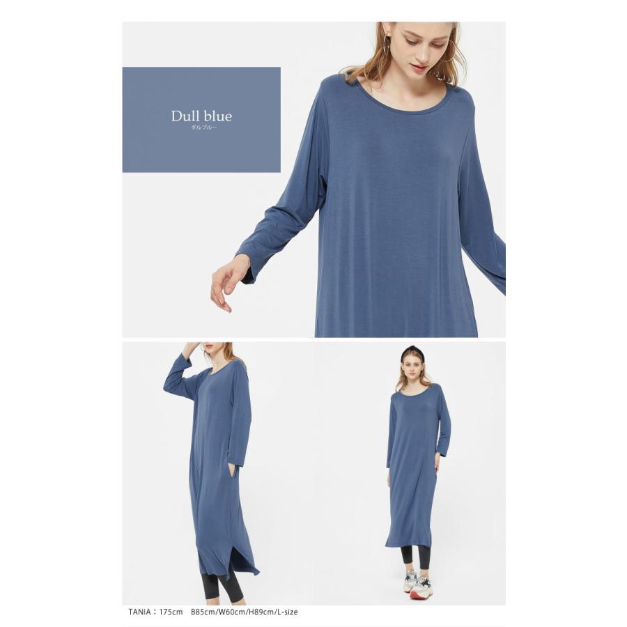 レーヨン 96 さらさら 伸縮性 透けない 膝丈 七分袖 ワンピース パジャマ ルームウェア レディース 春 ミディ丈 30代 40代 ファッション 171 171 ルシェルクレール Le Ciel Clair 通販 Yahoo ショッピング