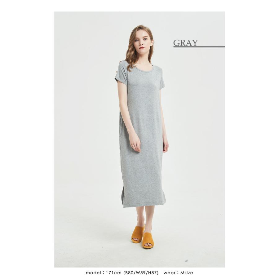 Tシャツ ワンピース ひざ下 レディース 半袖 春 ゆったり レーヨン ルームウェア Tワンピ ミディ丈 膝丈 30代 40代 ファッション 174 174 ルシェルクレール Le Ciel Clair 通販 Yahoo ショッピング