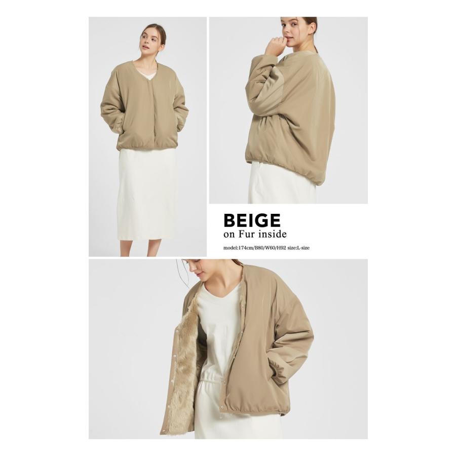 ボア アウター リバーシブル ファー ジャケット ブルゾン 春 ゆったり