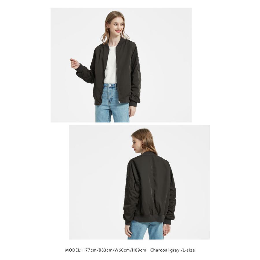 超新作 Ma 1レディースフライトジャケット中綿入り厚手黒レディースブルゾン秋冬ma1リブ