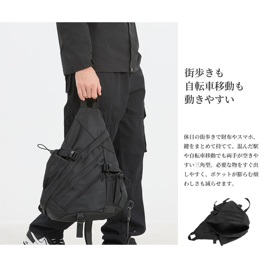 ボディバッグ メンズ 三角 ワンショルダー 斜めがけ コンパクト 収納