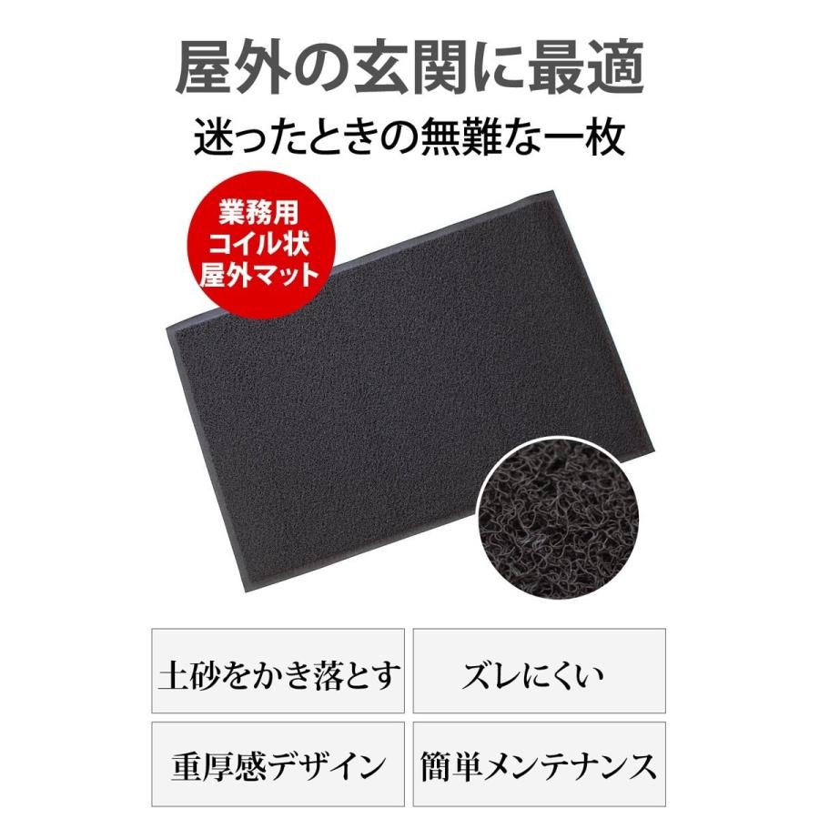 業務用 屋外玄関に最適 ヌードルフロアマット グレー 玄関マット 屋外 90×180cm 泥落とし泥除けドアマット : クレアオンライン ...