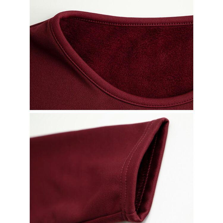 【メール便/再入荷】 あったか裏シャギーカットソー 8色 M-LL 長袖 洗える レディース トップス インナー カットソー ハイネック 裏起毛 冷え症 HOT 温かい |  | 16